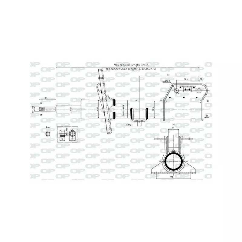 Jeu de 2 amortisseurs arrière OPEN PARTS SAB8720.31