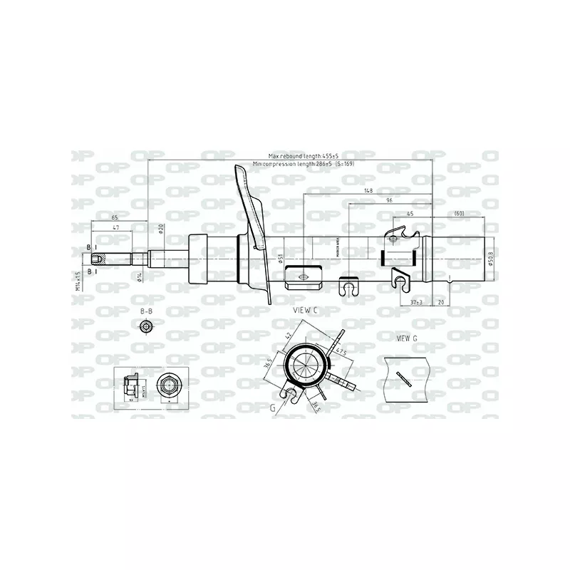 Amortisseur avant gauche OPEN PARTS SAB8722.31