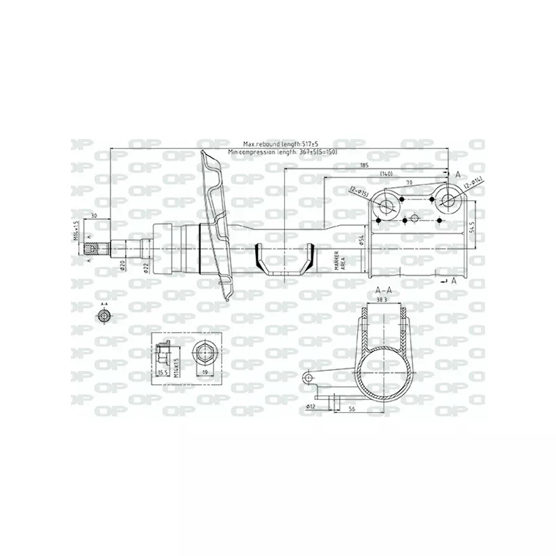 Amortisseur avant gauche OPEN PARTS SAB8731.31