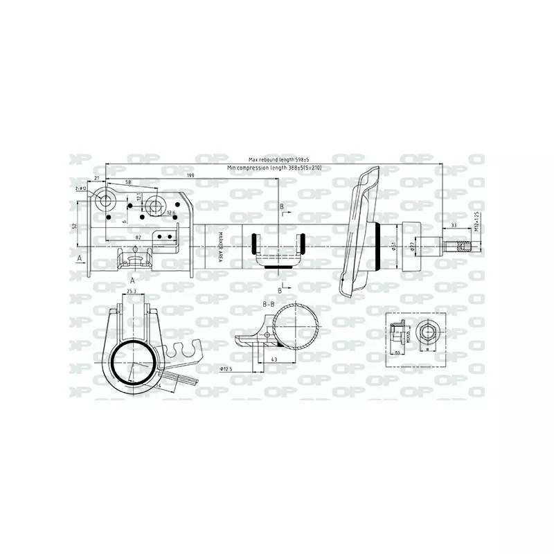 Amortisseur arrière droit OPEN PARTS SAB8733.32