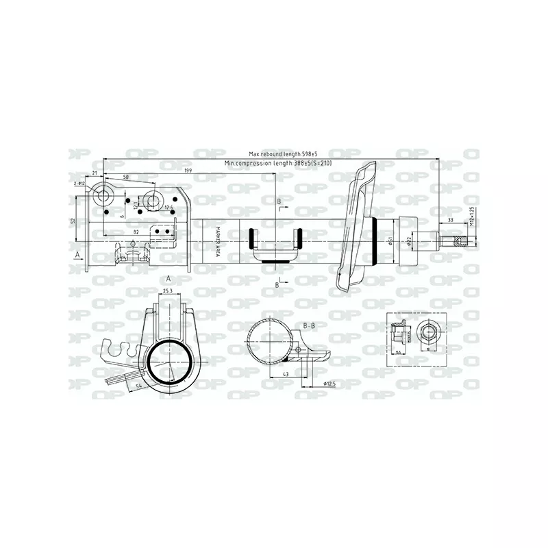 Amortisseur arrière gauche OPEN PARTS SAB8734.32