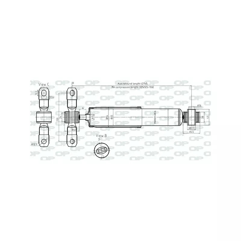 Jeu de 2 amortisseurs arrière OPEN PARTS SAB8735.32