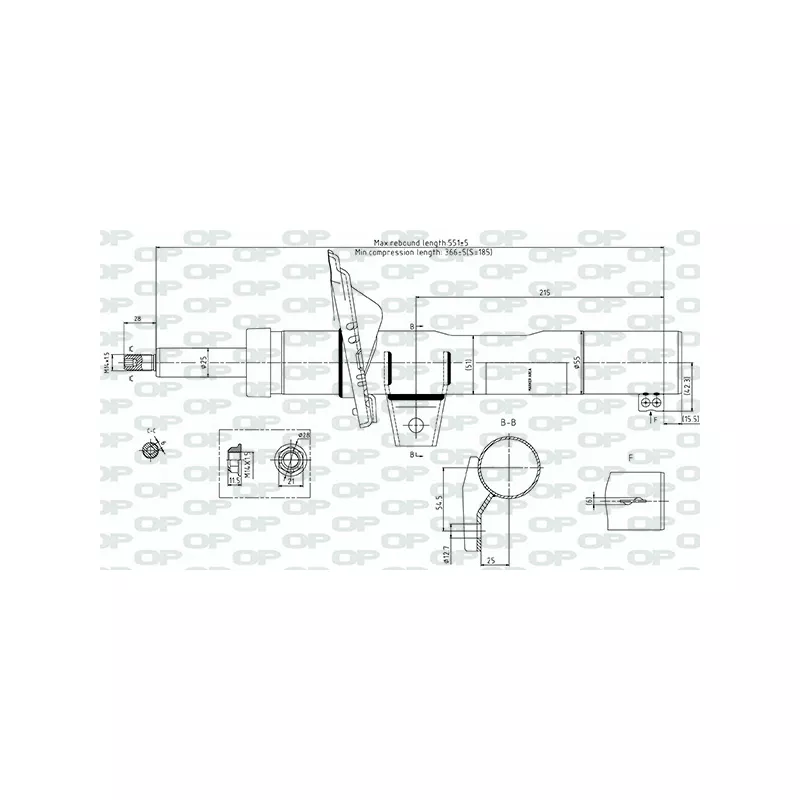 Jeu de 2 amortisseurs arrière OPEN PARTS SAB8736.31