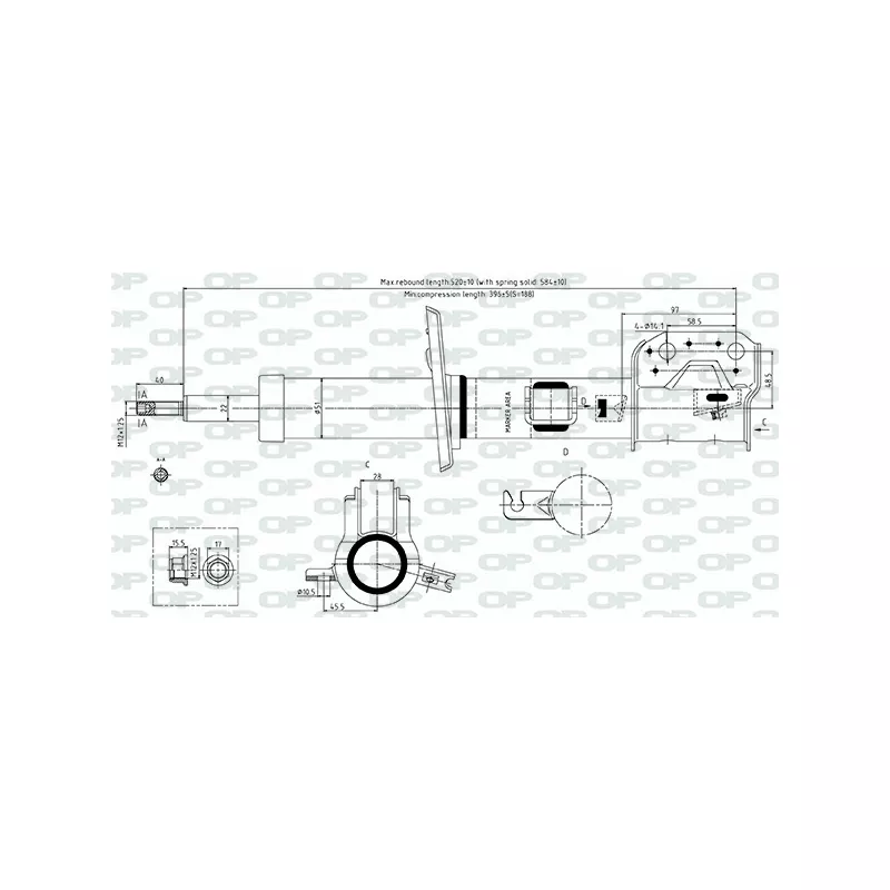 Amortisseur avant droit OPEN PARTS SAB8749.31