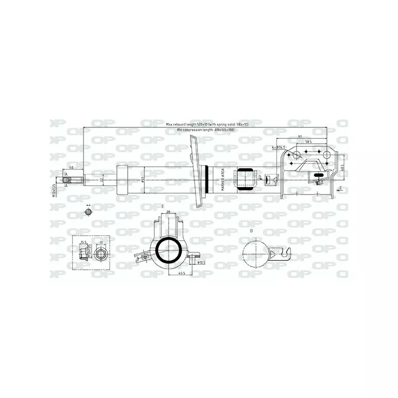 Amortisseur avant gauche OPEN PARTS SAB8750.31