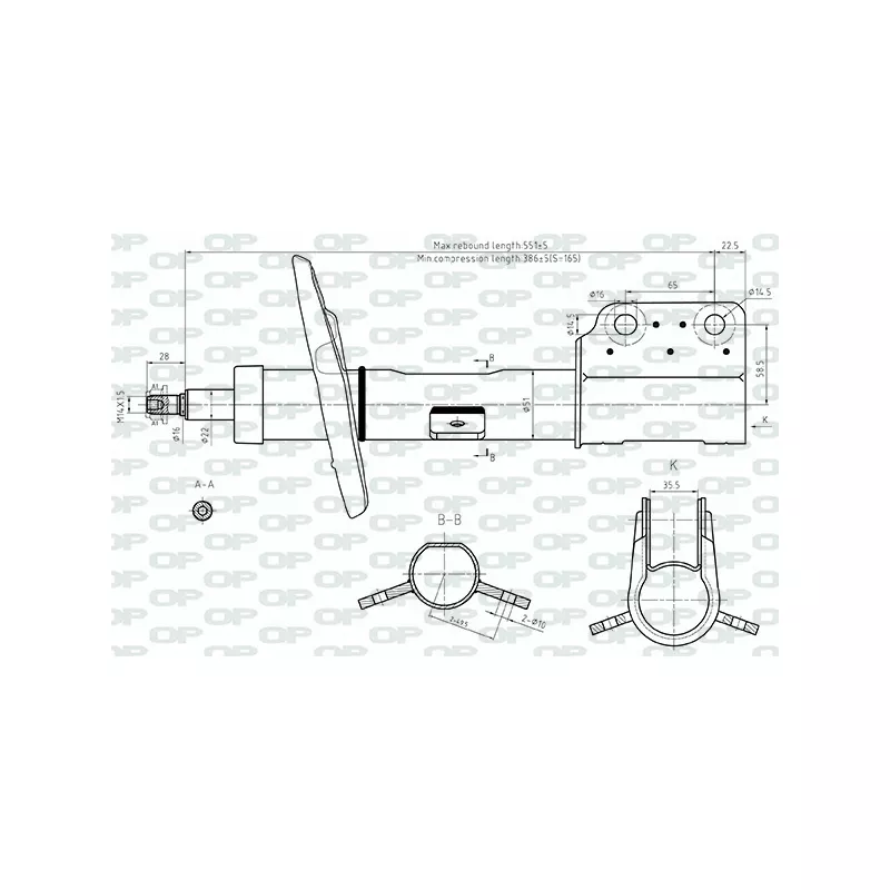 Jeu de 2 amortisseurs arrière OPEN PARTS SAB8758.31