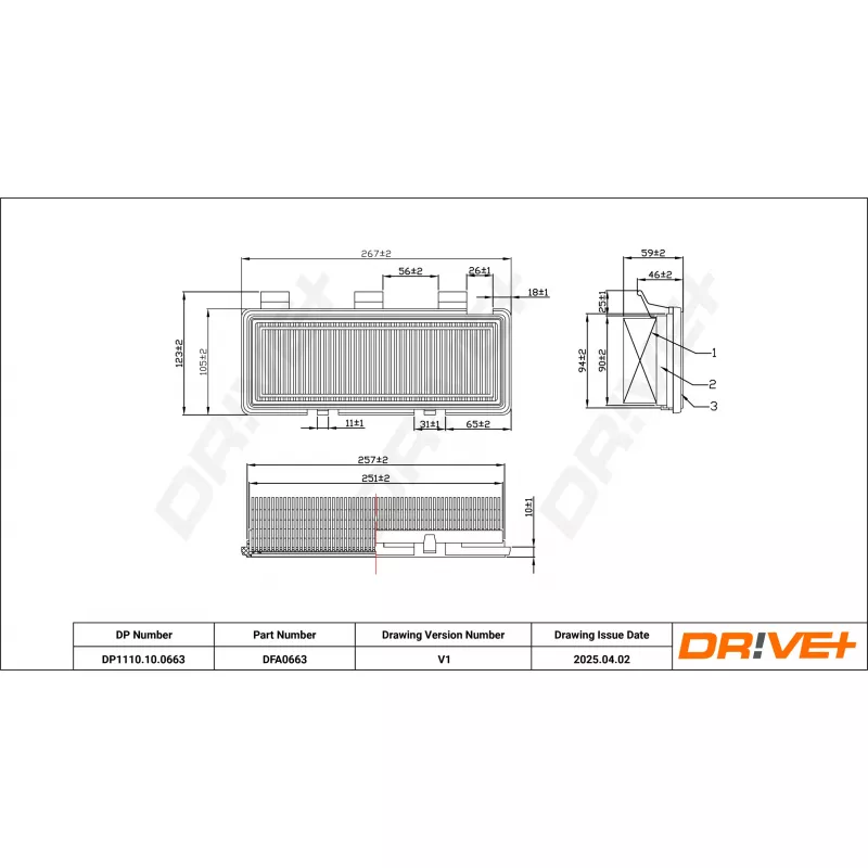 Filtre à air Dr!ve+ DP1110.10.0663
