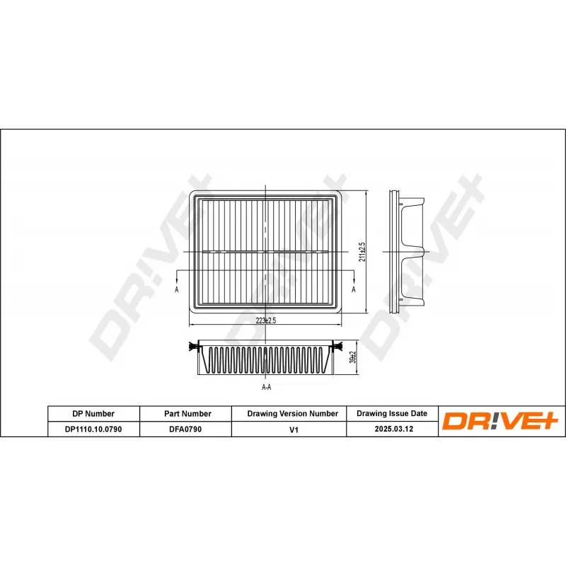 Filtre à air Dr!ve+ DP1110.10.0790