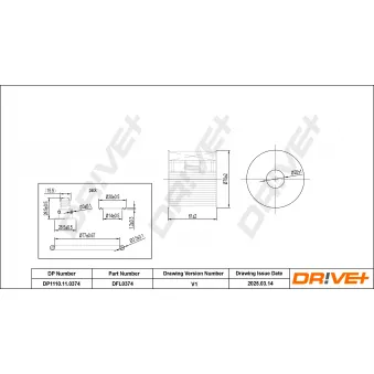 Filtre à huile Dr!ve+ DP1110.11.0374