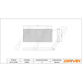 Filtre, air de l'habitacle Dr!ve+ DP1110.12.0004