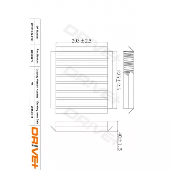 Filtre, air de l'habitacle Dr!ve+ DP1110.12.0197