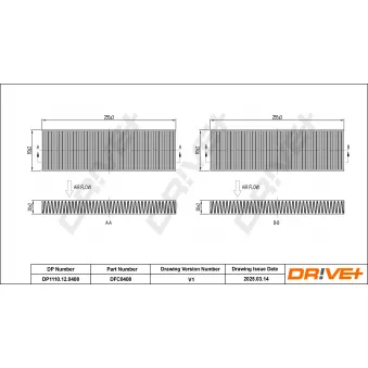 Filtre, air de l'habitacle Dr!ve+