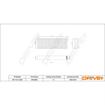 Filtre, air de l'habitacle Dr!ve+ DP1110.12.0434