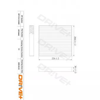 Filtre, air de l'habitacle Dr!ve+ DP1110.12.0442