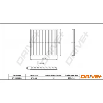 Filtre, air de l'habitacle Dr!ve+ DP1110.12.0444