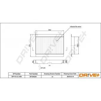 Filtre, air de l'habitacle Dr!ve+ DP1110.12.1054