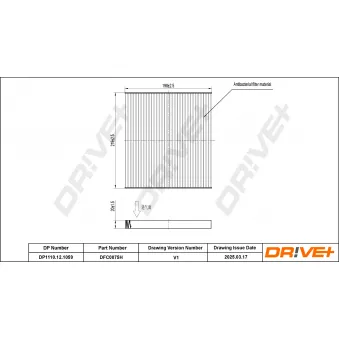 Filtre, air de l'habitacle Dr!ve+