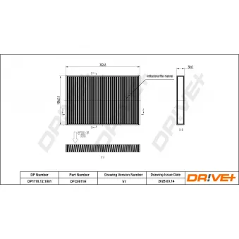 Filtre, air de l'habitacle Dr!ve+ DP1110.12.1081