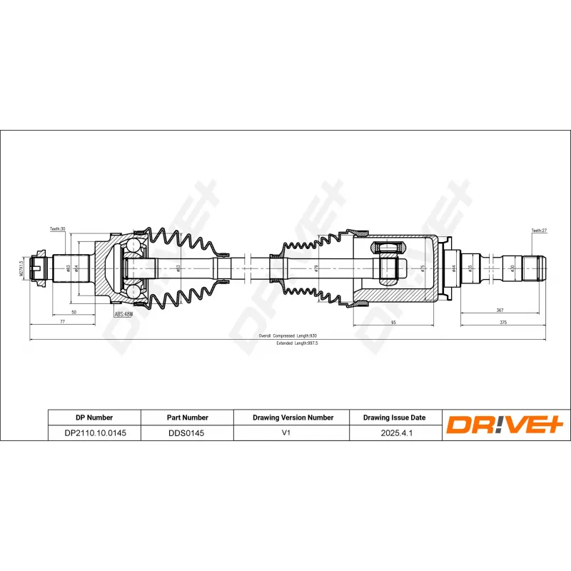 Arbre de transmission Dr!ve+ DP2110.10.0145