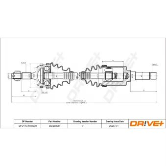 Arbre de transmission Dr!ve+ DP2110.10.0239