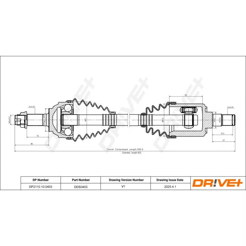 Arbre de transmission Dr!ve+ DP2110.10.0403