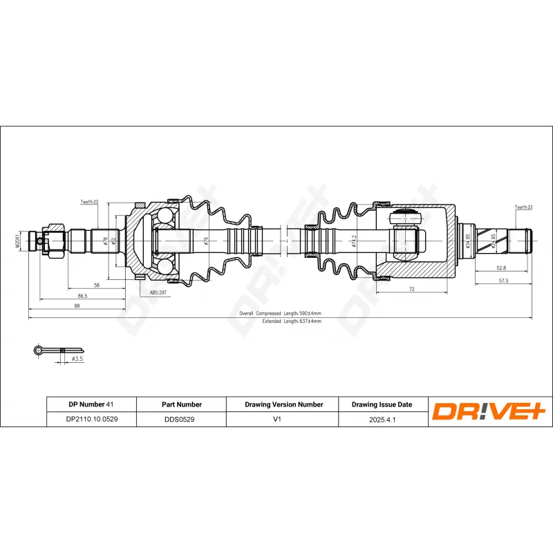 Arbre de transmission Dr!ve+ DP2110.10.0529