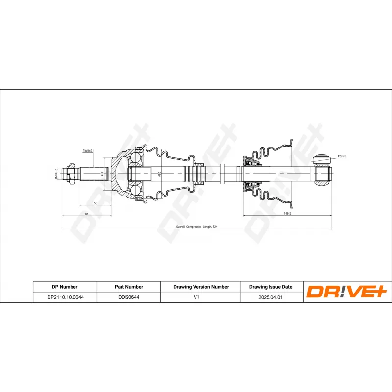 Arbre de transmission Dr!ve+ DP2110.10.0644