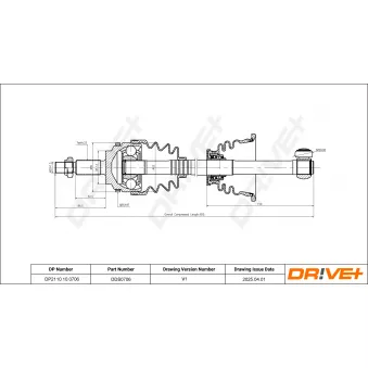 Arbre de transmission Dr!ve+ DP2110.10.0706