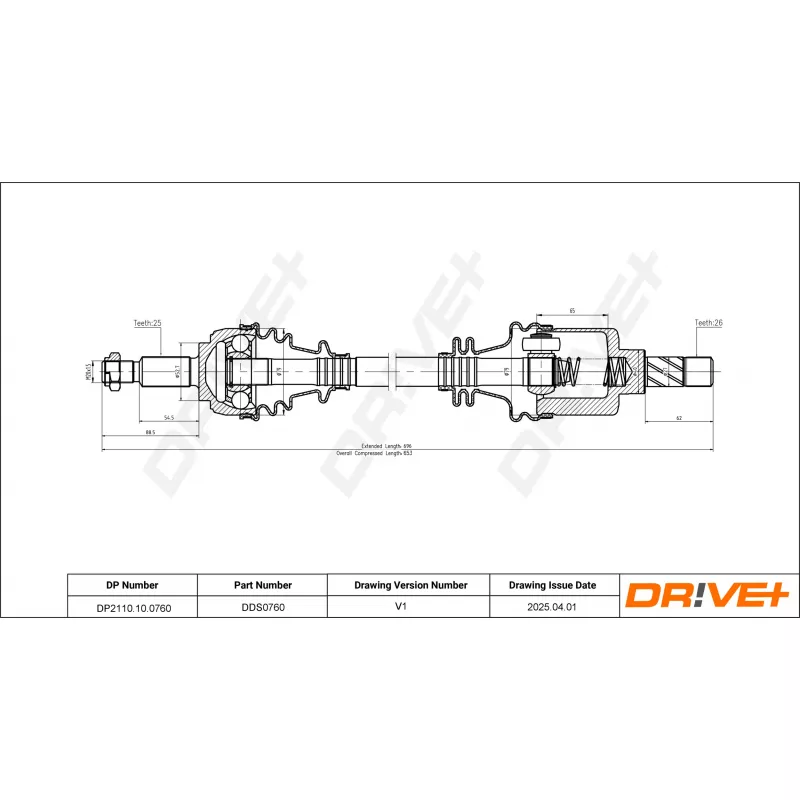 Arbre de transmission Dr!ve+ DP2110.10.0760