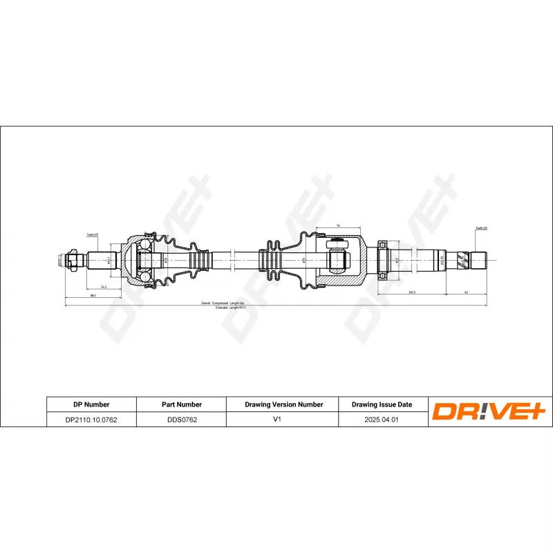 Arbre de transmission Dr!ve+ DP2110.10.0762