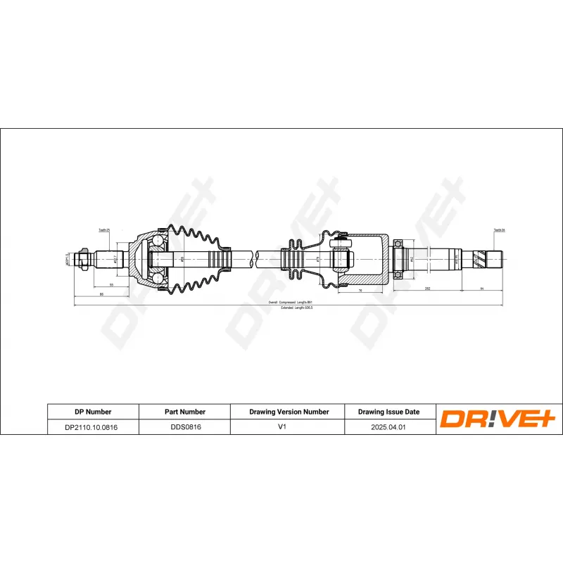 Arbre de transmission Dr!ve+ DP2110.10.0816