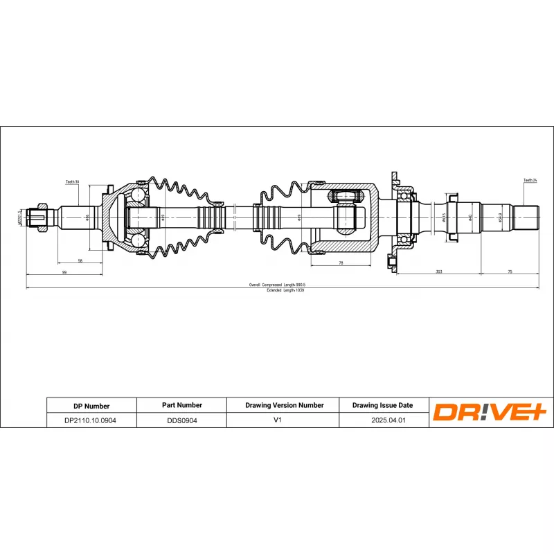 Arbre de transmission Dr!ve+ DP2110.10.0904