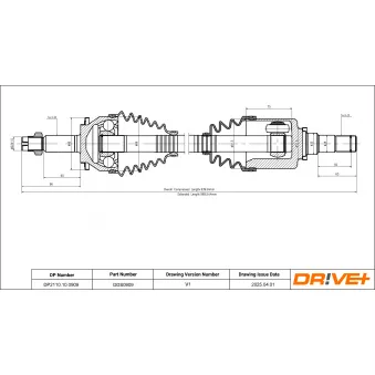 Arbre de transmission Dr!ve+ DP2110.10.0909