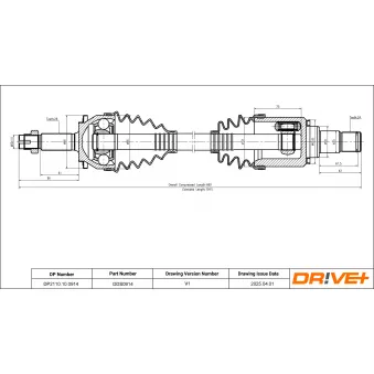 Arbre de transmission Dr!ve+ DP2110.10.0914
