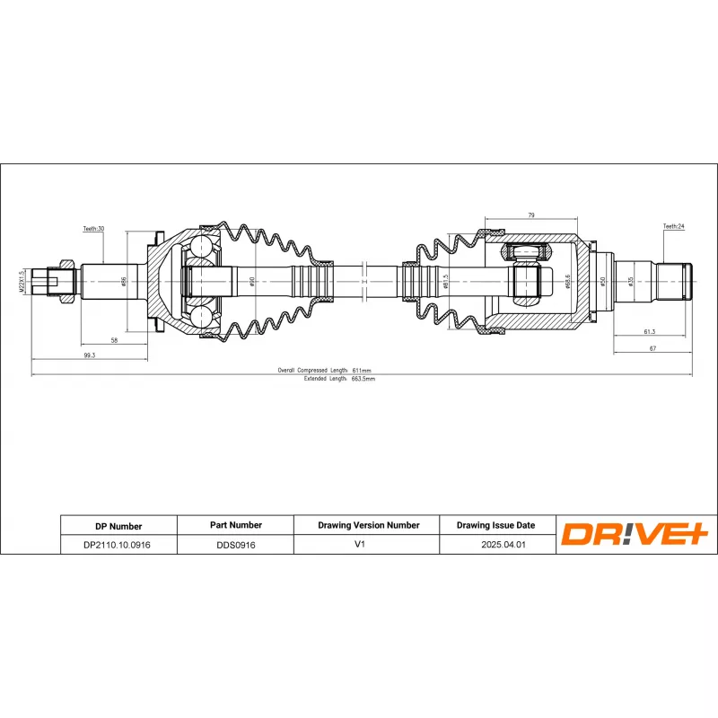 Arbre de transmission Dr!ve+ DP2110.10.0916