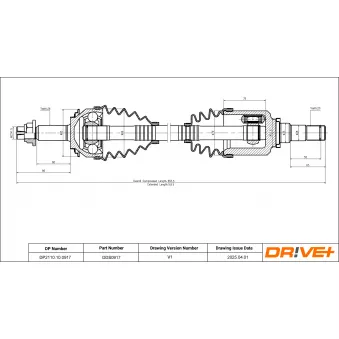 Arbre de transmission Dr!ve+ DP2110.10.0917