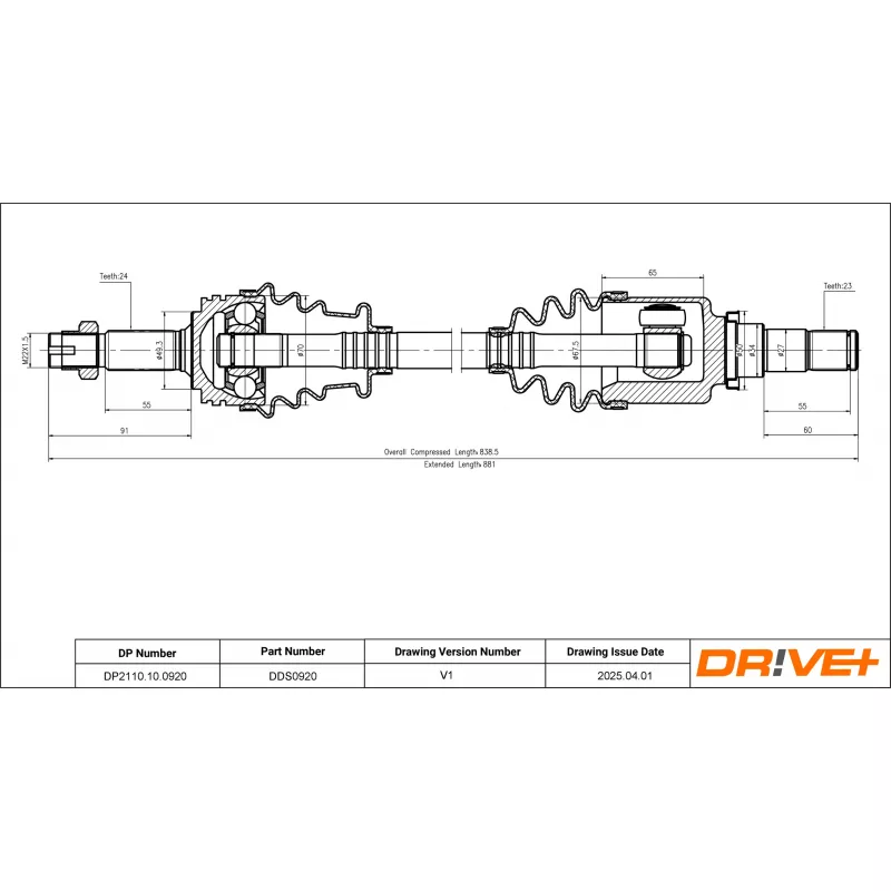 Arbre de transmission Dr!ve+ DP2110.10.0920