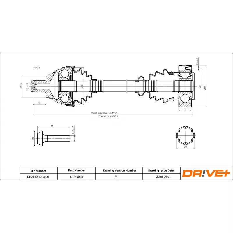 Arbre de transmission Dr!ve+ DP2110.10.0925