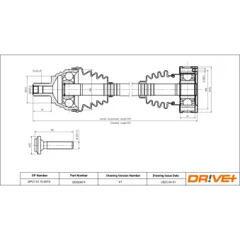 Arbre de transmission Dr!ve+ DP2110.10.0974
