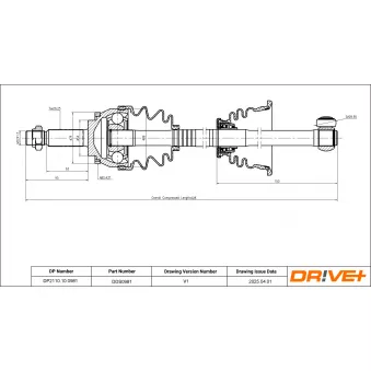 Arbre de transmission Dr!ve+ DP2110.10.0981