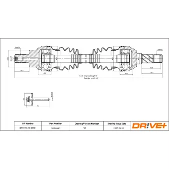 Arbre de transmission Dr!ve+ DP2110.10.0990