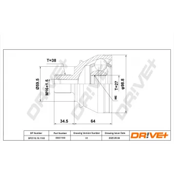 Embout de cardan avant (kit de réparation) Dr!ve+ DP2110.10.1103