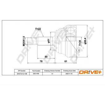 Embout de cardan avant (kit de réparation) Dr!ve+ DP2110.10.1106