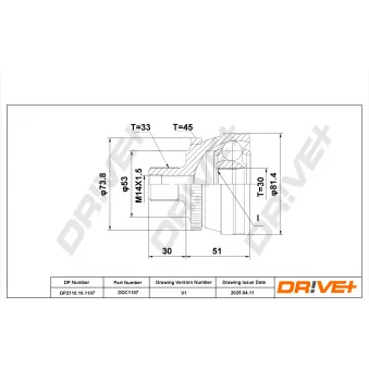 Embout de cardan avant (kit de réparation) Dr!ve+ DP2110.10.1107
