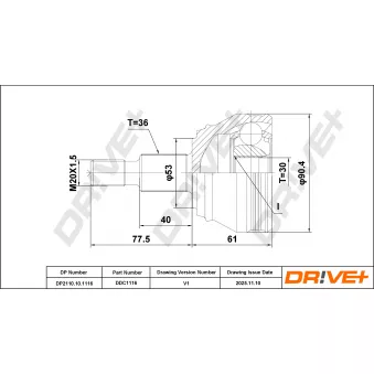 Embout de cardan avant (kit de réparation) Dr!ve+ DP2110.10.1116