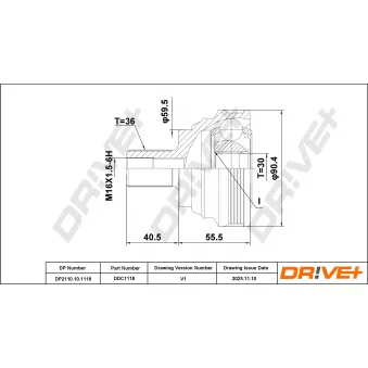 Embout de cardan avant (kit de réparation) Dr!ve+ DP2110.10.1118