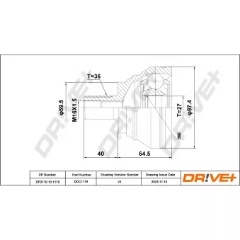 Embout de cardan avant (kit de réparation) Dr!ve+ DP2110.10.1119