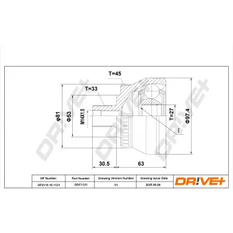 Embout de cardan avant (kit de réparation) Dr!ve+ DP2110.10.1121