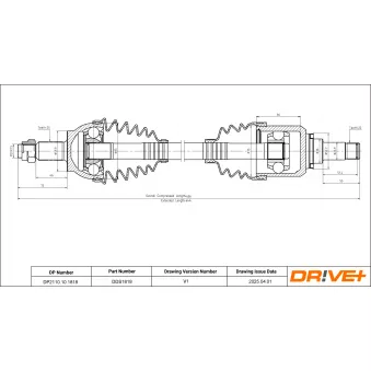 Arbre de transmission avant droit (à l'unité) Dr!ve+ DP2110.10.1818