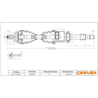Arbre de transmission avant droit Dr!ve+ DP2110.10.2024